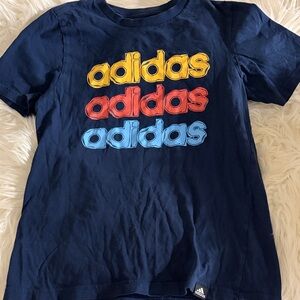 Adidas Kids' Navy Tee with Colorful Logo